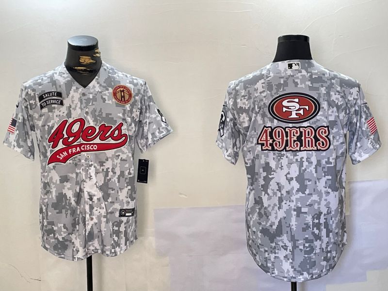 Men San Francisco 49ers Blank Nike Arctic Camo 2024 Salute to Service Limited NFL Jersey style 15->san francisco 49ers->NFL Jersey